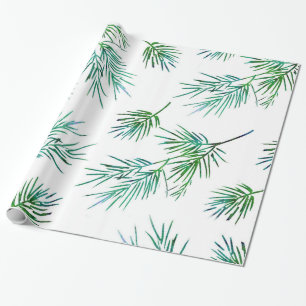 'Pine Branches' Silk Pattern Wrapping Paper