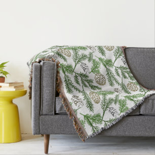 Pine Branches Throw Blanket