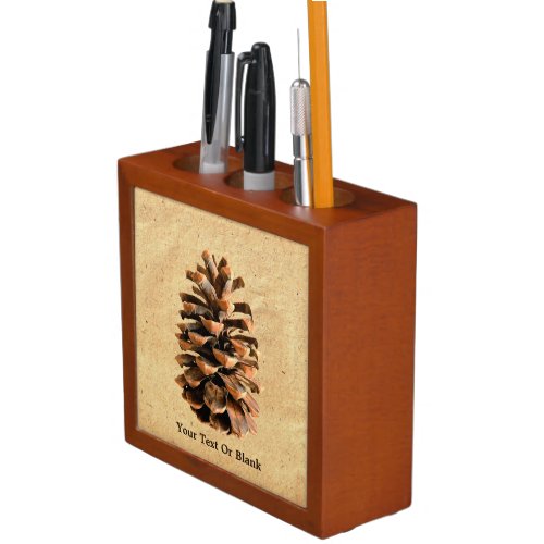 Pine Cone And John Muir Quote Desk Organizer