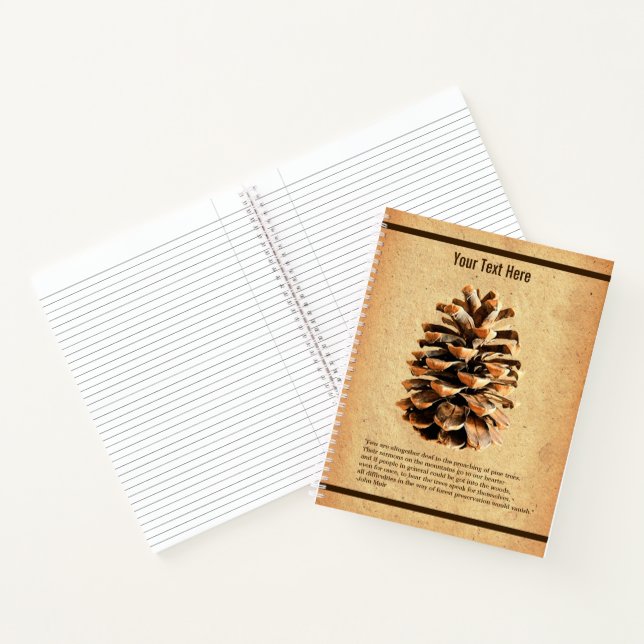 Pine Cone And John Muir Quote Notebook (Inside)