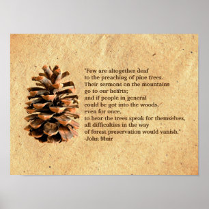 Pine Cone And John Muir Quote Poster
