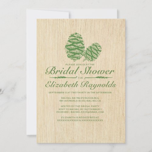 Pine Cone Bridal Shower Invitations