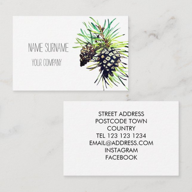 Pine cone business card (Front/Back)