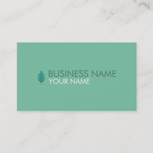 Customizable PINE CONE BUSINESS CARD PASTEL TURQUOISE