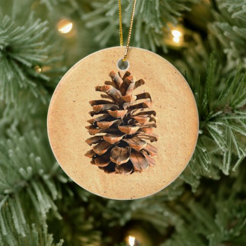 Pine Cone Ceramic Ornament