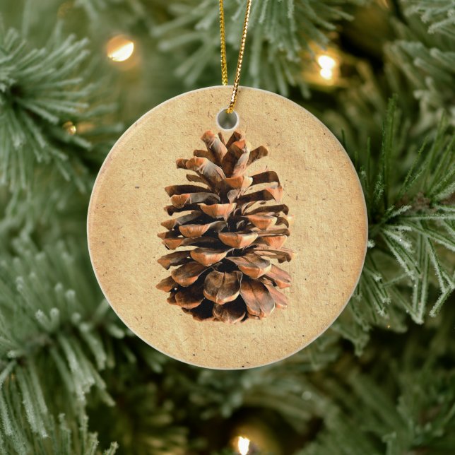 Pine Cone Ceramic Ornament (Tree)