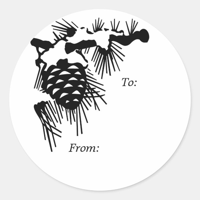 Pine Cone Christmas Gift Tag (Front)