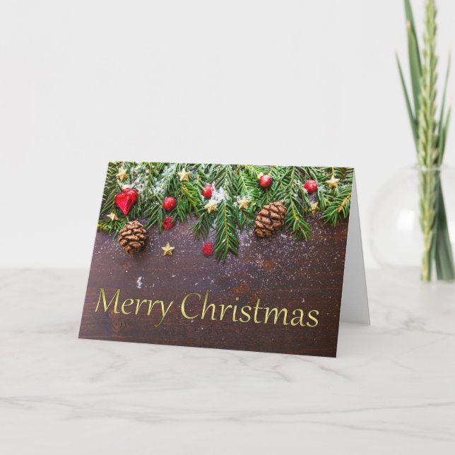 Pine Cone Christmas Holiday Card (Front)