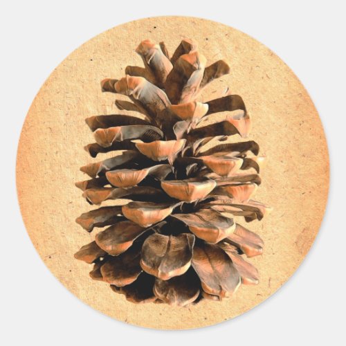 Pine Cone Classic Round Sticker