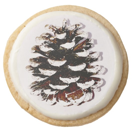 Pine Cone Design shortbread cookie (Front)
