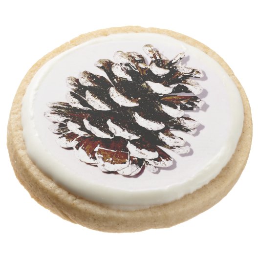 Pine Cone Design shortbread cookie (Angled)