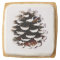 Pine Cone Design shortbread cookie