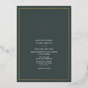 Pine Cone Emerald Foil Invitation