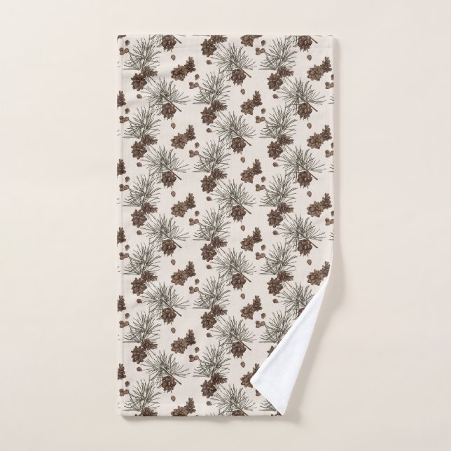 Pine cone fir Christmas tree Hand Towel (Hand Towel)