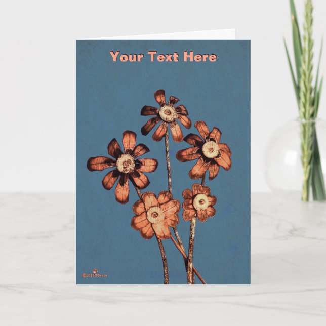 Pine Cone Flowers Holiday Card (Front)
