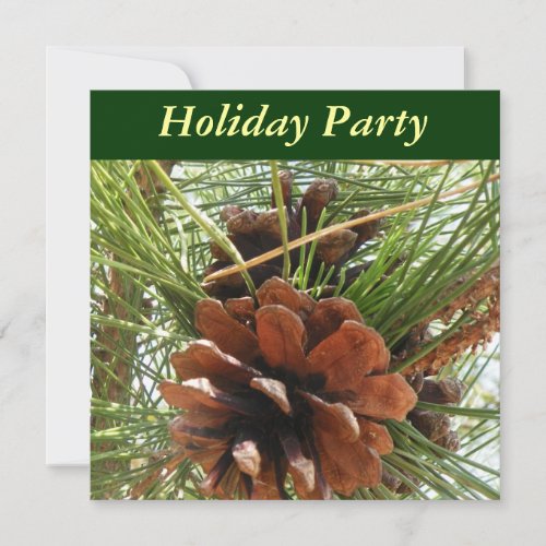 Pine Cone Holiday Party Invitation