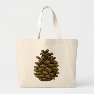 Pine cone Illustration Large Tote Bag
