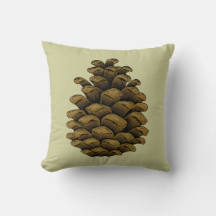 Pine cone Illustration Throw Pillow