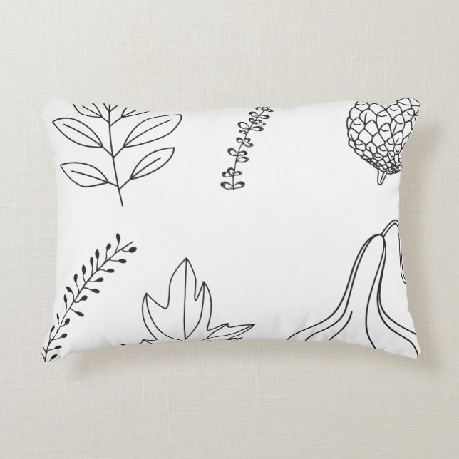 Pine cone leaf branch squash accent pillow (Front)