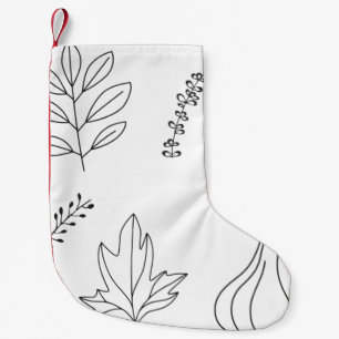 Pine cone leaf branch squash small christmas stocking