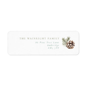Pine Cone & Leaves Family Return Address Label