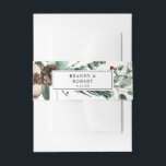Pine Cone & Leaves Winter Christmas Invitation Belly Band<br><div class="desc">Complete your look with beautiful Pine Cone & Leaves Winter Christmas invitation belly bands featuring your name.</div>