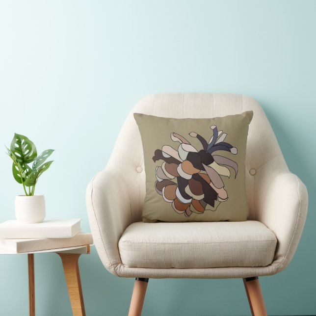 Pine Cone Nature Plant Throw Pillow (Chair)