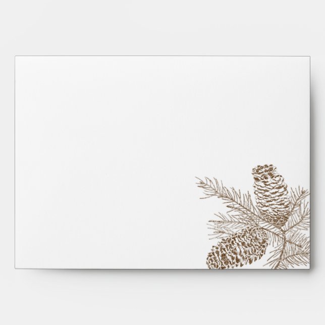Pine Cone Nature Wedding Envelope (Front)
