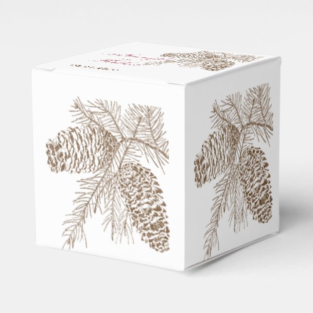Pine Cone Nature Wedding Favor Box (Front Side)