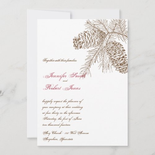 Pine Cone Nature Wedding Invitation