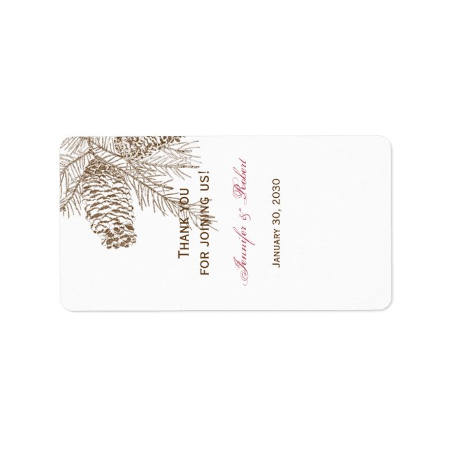 Pine Cone Nature Wedding Lip Balm Label (Front)