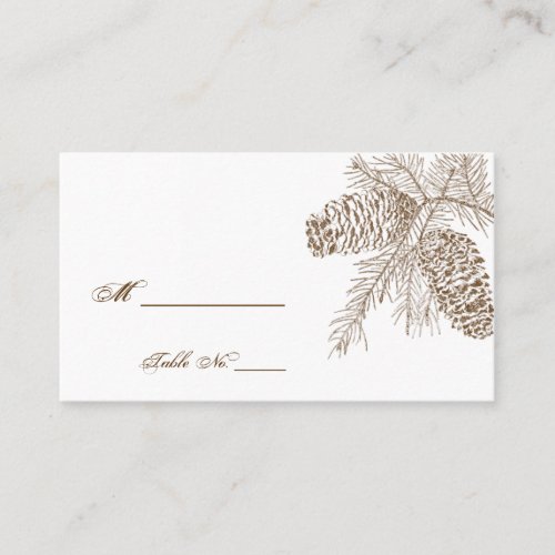 Pine Cone Nature Wedding Place Cards Business Card Templates