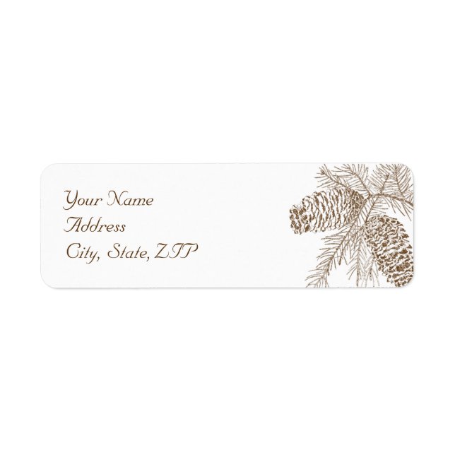 Pine Cone Nature Wedding Return Address Label (Front)