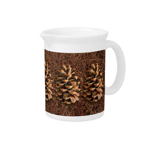 Pine Cone On Fallen Needles Beverage Pitcher