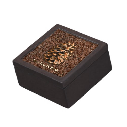 Pine Cone On Fallen Needles Jewelry Box