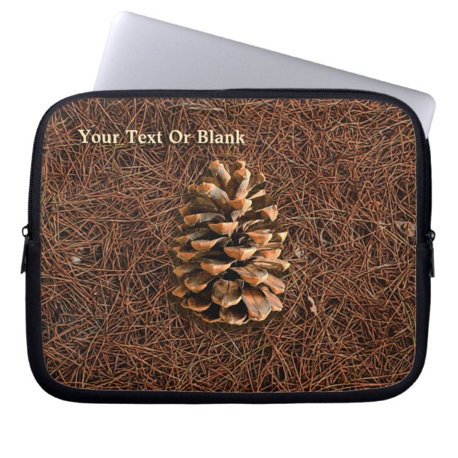 Pine Cone On Fallen Needles Laptop Sleeve (Front)