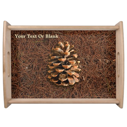 Pine Cone On Fallen Needles Serving Tray