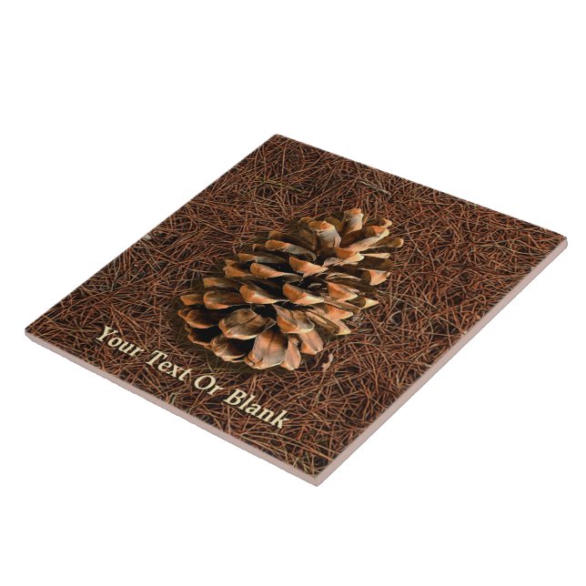 Pine Cone On Fallen Needles Tile (Side)
