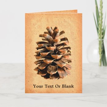 Pine Cone On Parchment Card by Bluestar48 at Zazzle