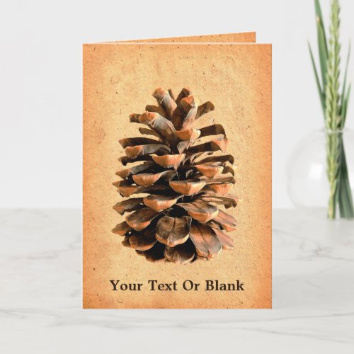 Pine Cone On Parchment Card