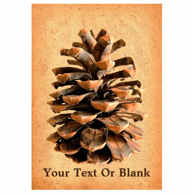 Pine Cone On Parchment Cutout (Front)