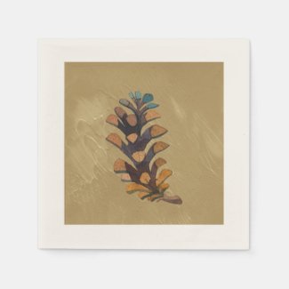 Pine Cone on Taupe Fall Napkin