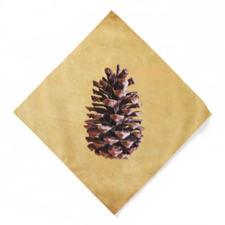 Pine Cone On Vintage Paper Bandana