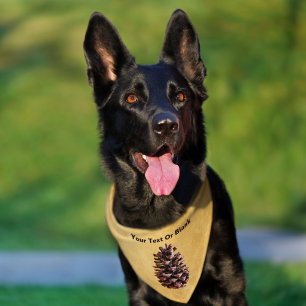 Pine Cone On Vintage Paper Pet Bandana Collar