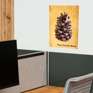 Pine Cone On Vintage Paper Wall Decal