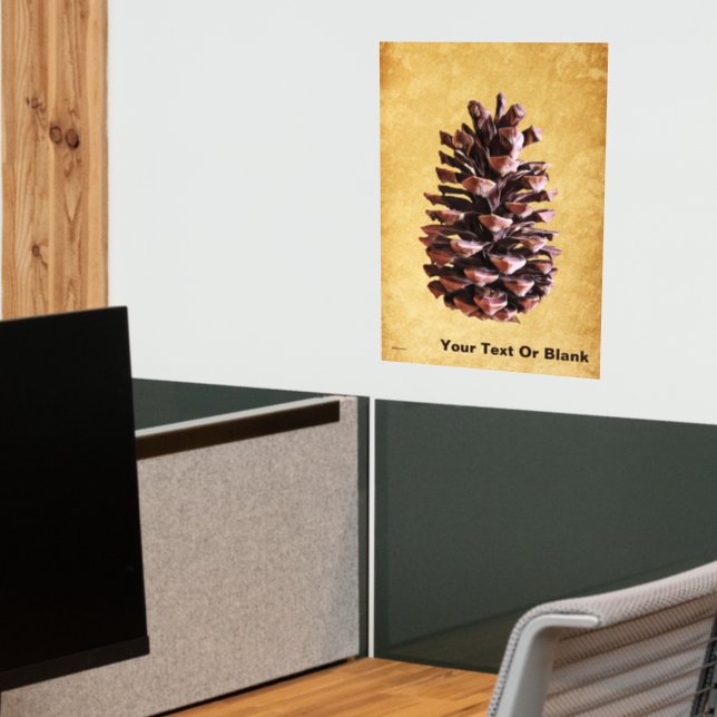 Pine Cone On Vintage Paper  Wall Decal (Office 2)