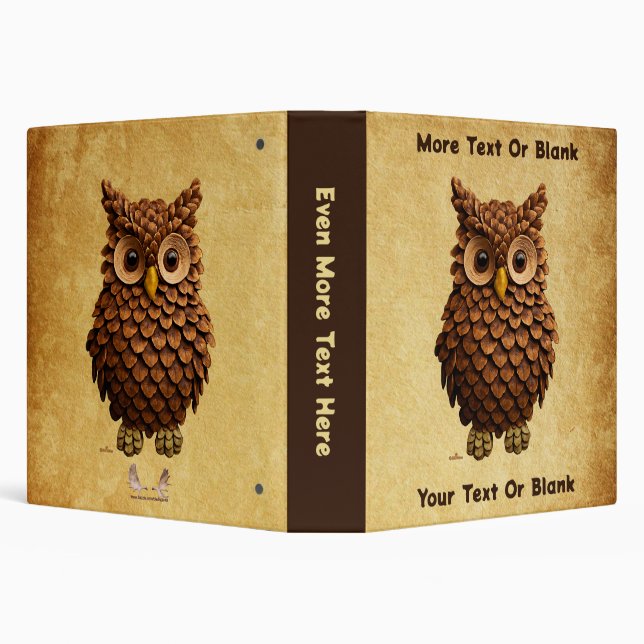 Pine Cone Owl 3 Ring Binder (Background)