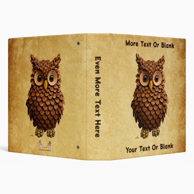 Pine Cone Owl 3 Ring Binder (Background)