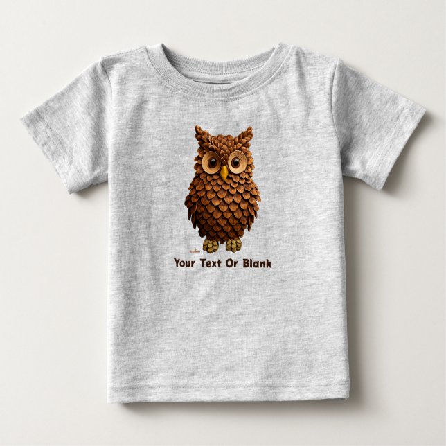 Pine Cone Owl Baby T-Shirt (Front)