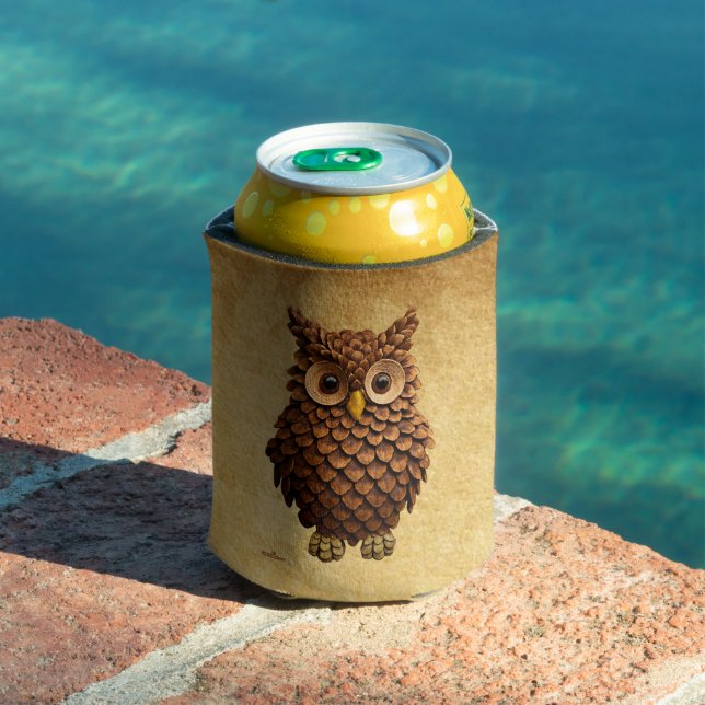 Pine Cone Owl Can Cooler (In Situ Pool)